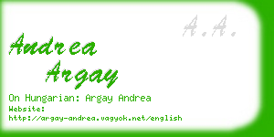 andrea argay business card